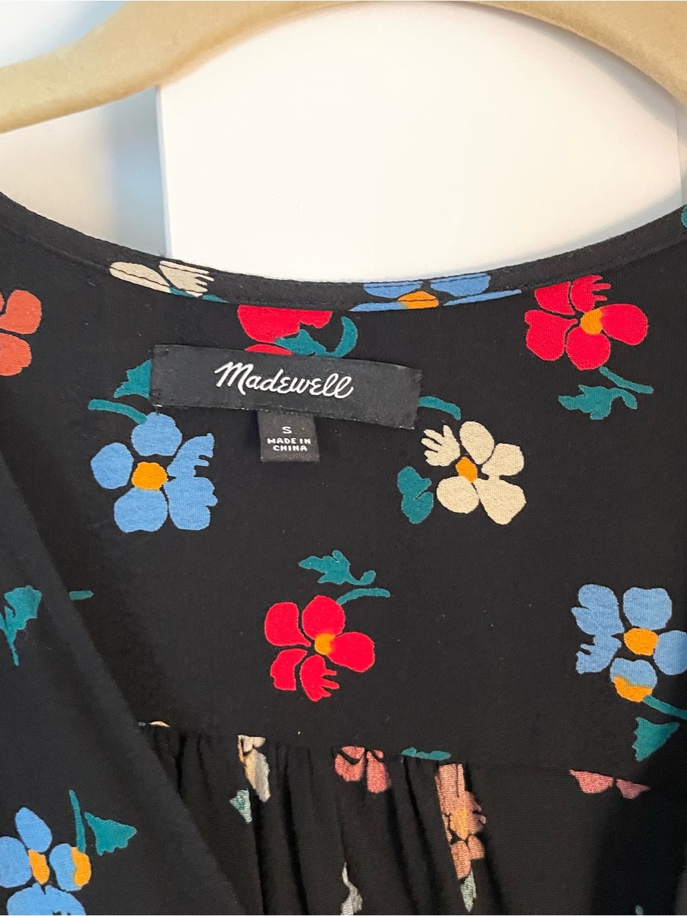 Madewell Black Floral Long-Sleeve Blouse - Picture 5 of 5